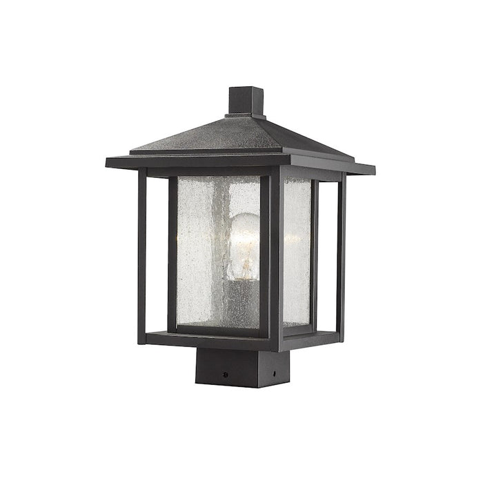 Z-Lite Aspen 1 Light 9" Outdoor Post Mount Fixture, Black - 554PHMS-BK
