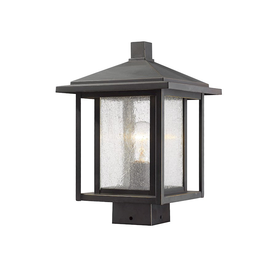 Z-Lite Aspen 1 Light 9" Outdoor Post Mount Fixture, Bronze - 554PHMS-ORB