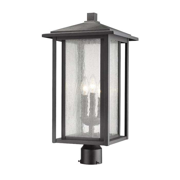 Z-Lite Aspen 3 Light 22" Outdoor Post Mount Fixture, Black - 554PHXLR-BK