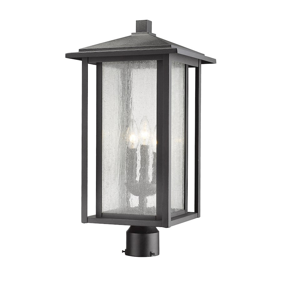 Z-Lite Aspen 3 Light 22" Outdoor Post Mount Fixture, Black - 554PHXLR-BK