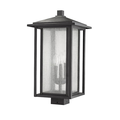 Z-Lite Aspen 3 Light 21" Outdoor Post Mount Fixture, Black - 554PHXLS-BK