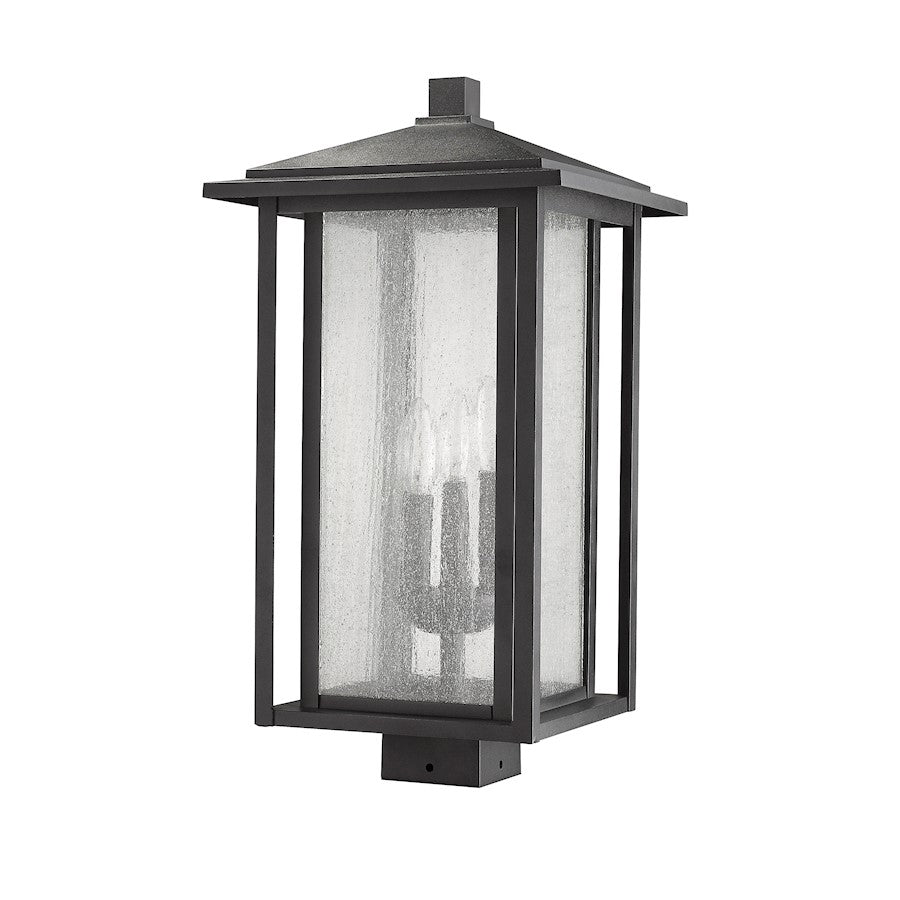 Z-Lite Aspen 3 Light 21" Outdoor Post Mount Fixture, Black - 554PHXLS-BK
