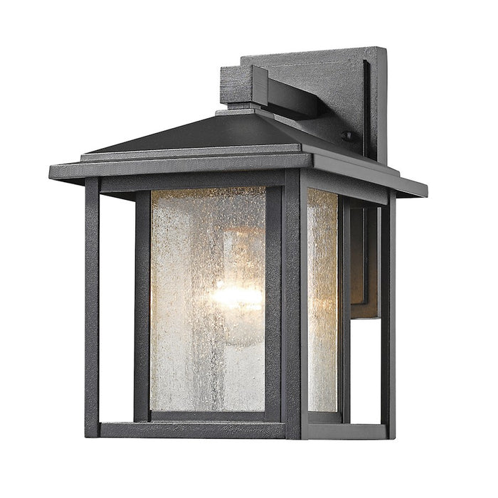 Z-Lite Aspen 1 Light Outdoor, 7.5x8.5x10.88", Black, Clear Seedy - 554S-BK