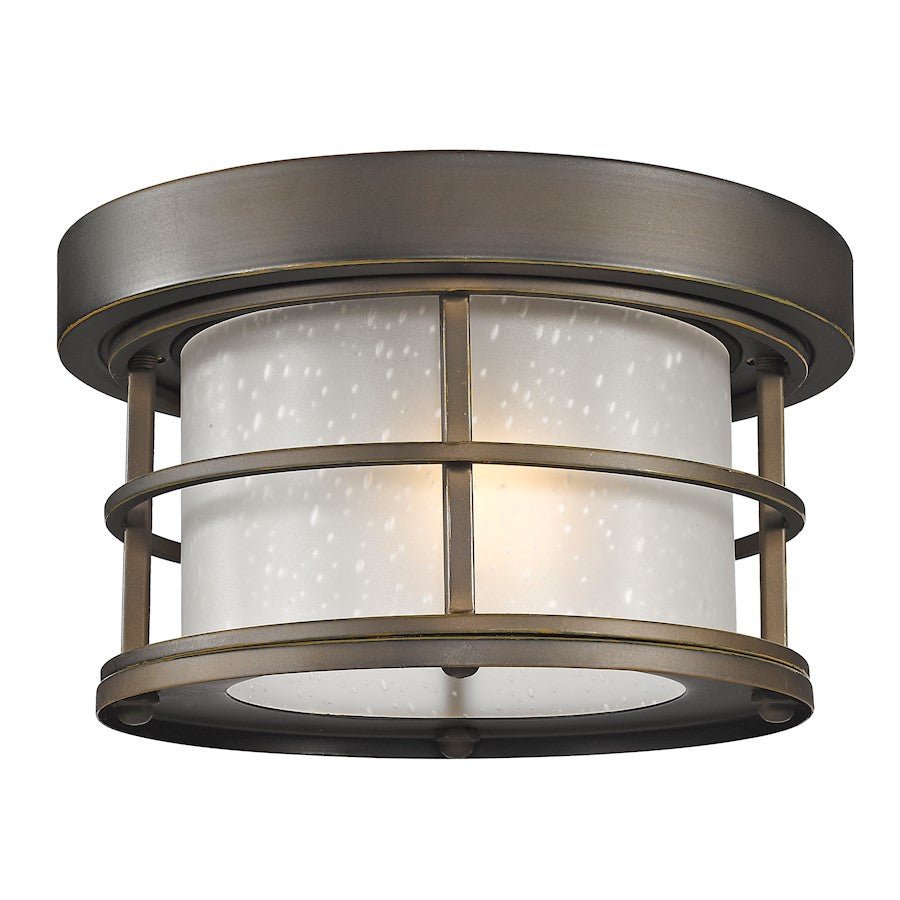 Z-Lite Exterior Additions 1 Light Outdoor, Oil Bronze, White Seedy - 556F-ORB