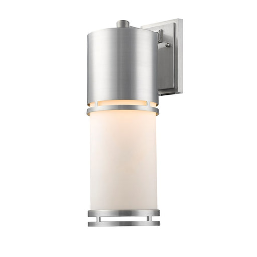 Z-Lite Luminata Outdr LED Wall Light 8.25x5.88x17.63", Alum, Opal - 560B-BA-LED