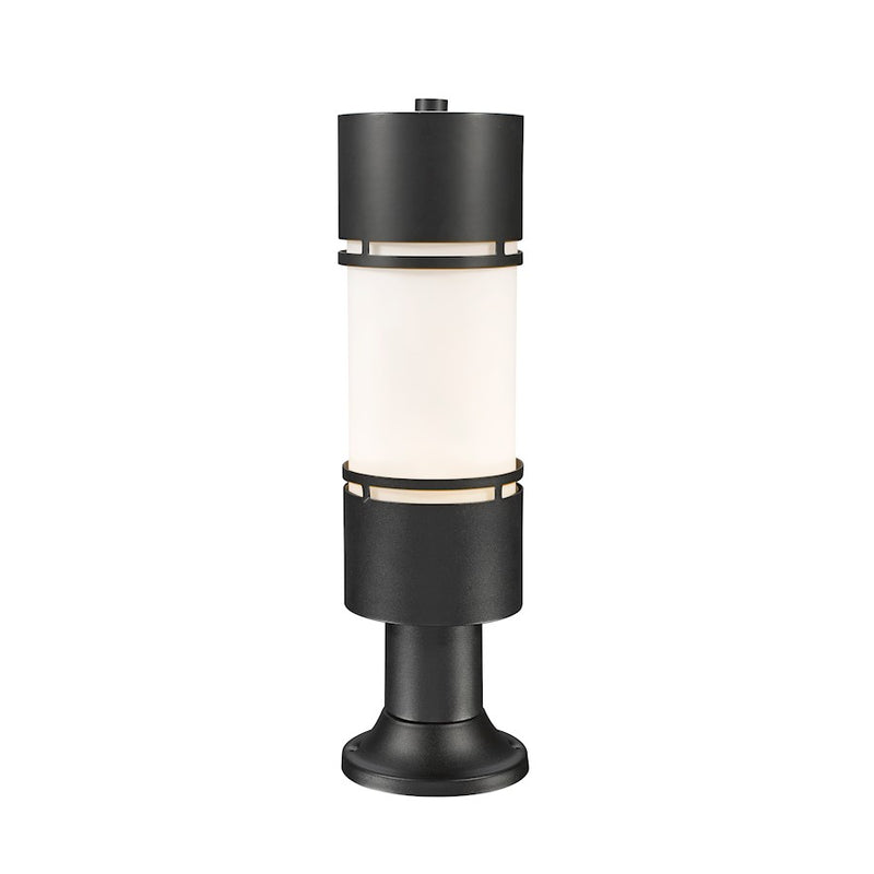 Z-Lite Luminata Outdr LED Post Mnt with Pier Mt, Black, Opal - 560PHB-553PM-BK-LED