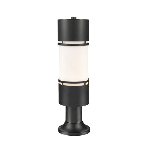 Z-Lite Luminata Outdr LED Post Mnt with Pier Mt, Black, Opal - 560PHB-553PM-BK-LED