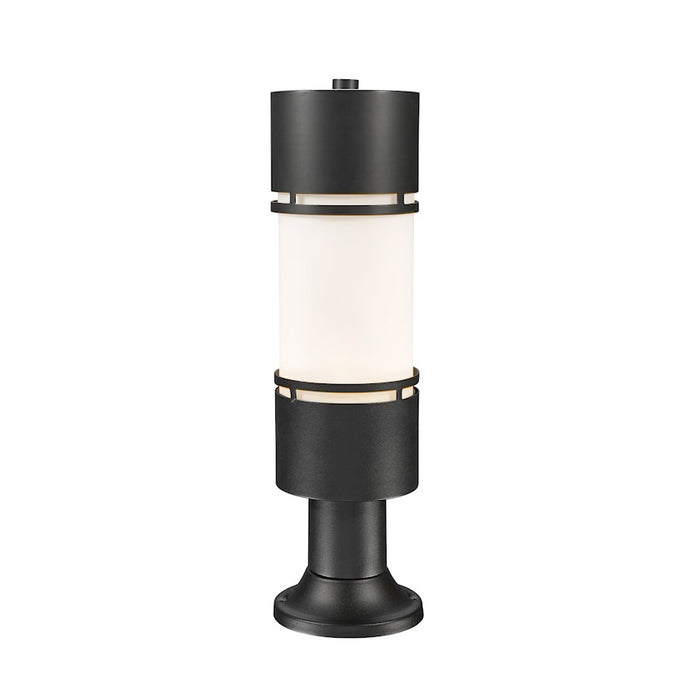 Z-Lite Luminata Outdr LED Post Mnt with Pier Mt, Black, Opal - 560PHB-553PM-BK-LED