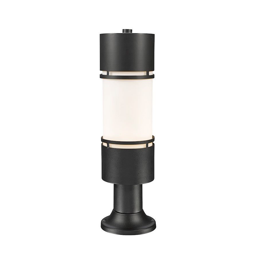 Z-Lite Luminata Outdr LED Post Mnt with Pier Mt, Black, Opal - 560PHB-553PM-BK-LED