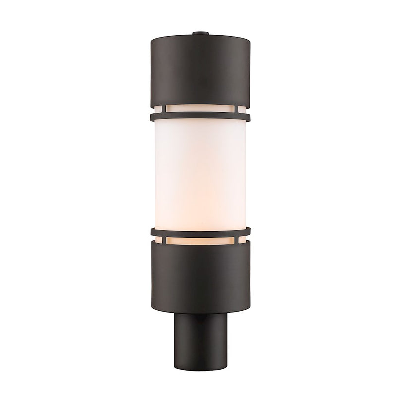 Z-Lite Luminata Outdoor LED Post Mount, Deep Bronze, Matte Opal - 560PHB-DBZ-LED