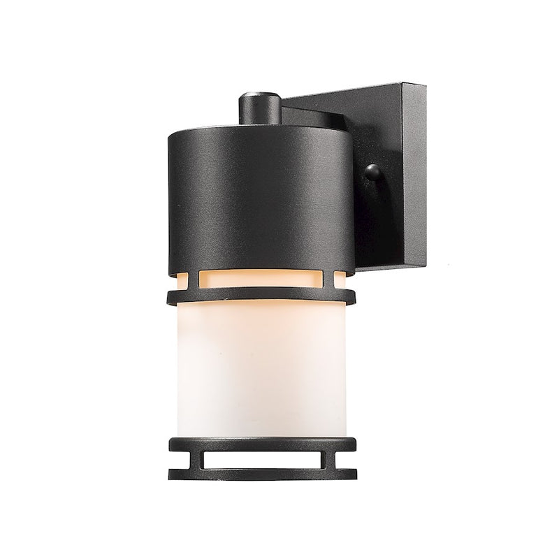 Z-Lite Luminata Outdoor LED Wall Light 5.5x4.38x8.88", Black, Opal - 560S-BK-LED