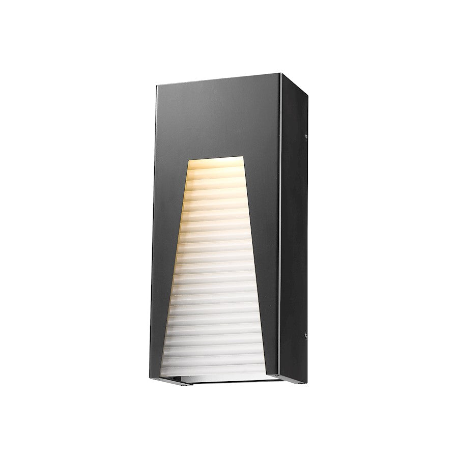 Z-Lite Millenial 1 Light Outdr Wall Light 13.25, Black Silver, Frost - 561M-BK-SL-FRB-LED