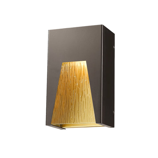 Z-Lite Millenial 1 Light Outdr Wall Light 10", Bronze Gold, Chisel - 561S-DBZ-GD-CSL-LED