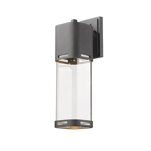 Z-Lite Lestat 1 Light Outdoor Wall Light 6.75x5x17.625", Black, Clear - 562B-BK-LED