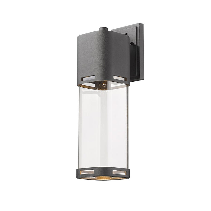 Z-Lite Lestat 1 Light Outdoor Wall Light 6.75x5x17.625", Black, Clear - 562B-BK-LED