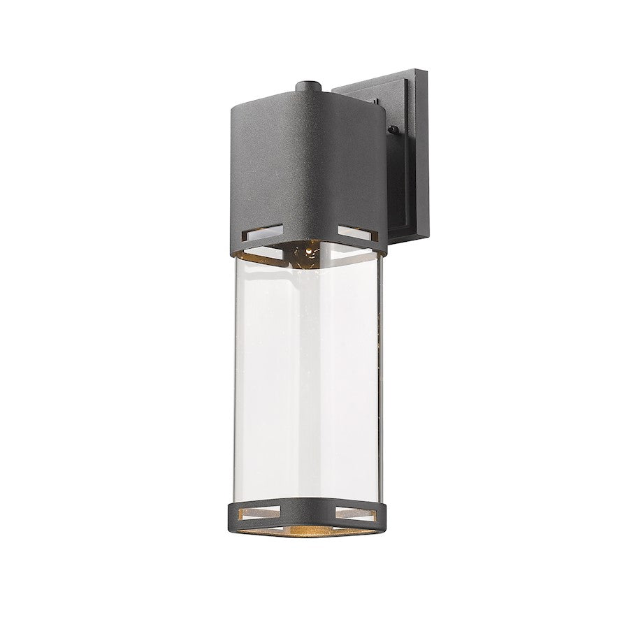 Z-Lite Lestat 1 Light Outdoor Wall Light 6.75x5x17.625", Black, Clear - 562B-BK-LED