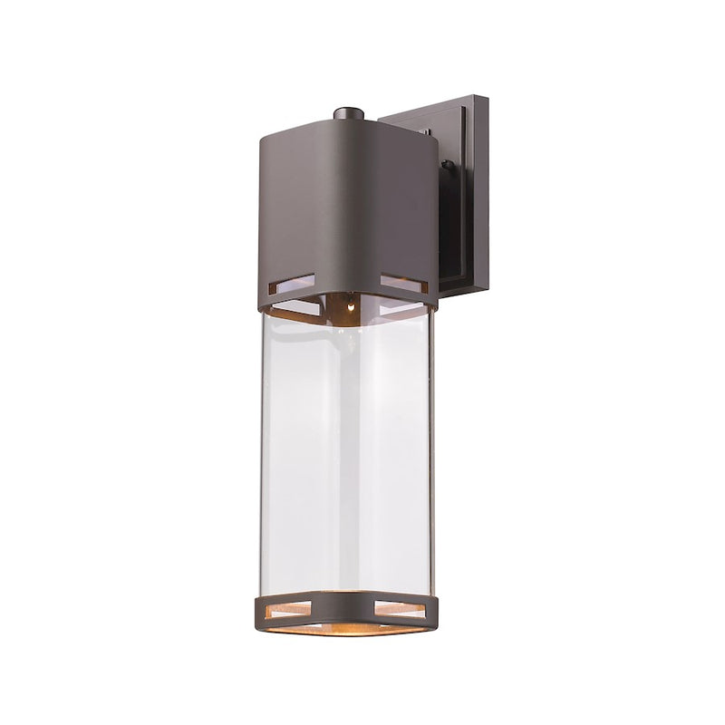 Z-Lite Lestat 1 Light Outdoor Wall Light 6.75x5x17.625", Deep Bronze, Clear - 562B-DBZ-LED