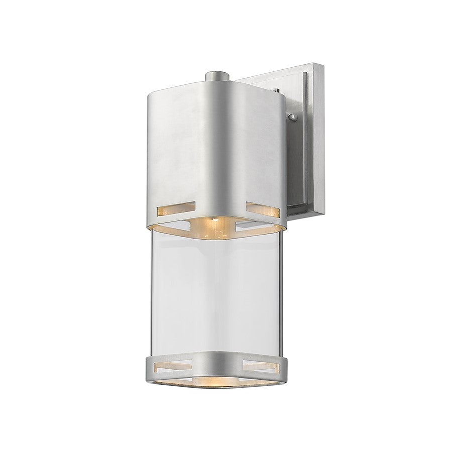 Z-Lite Lestat 1 Light Outdr Wall Light 6.75x5x13.875", Aluminum, Clear - 562M-BA-LED