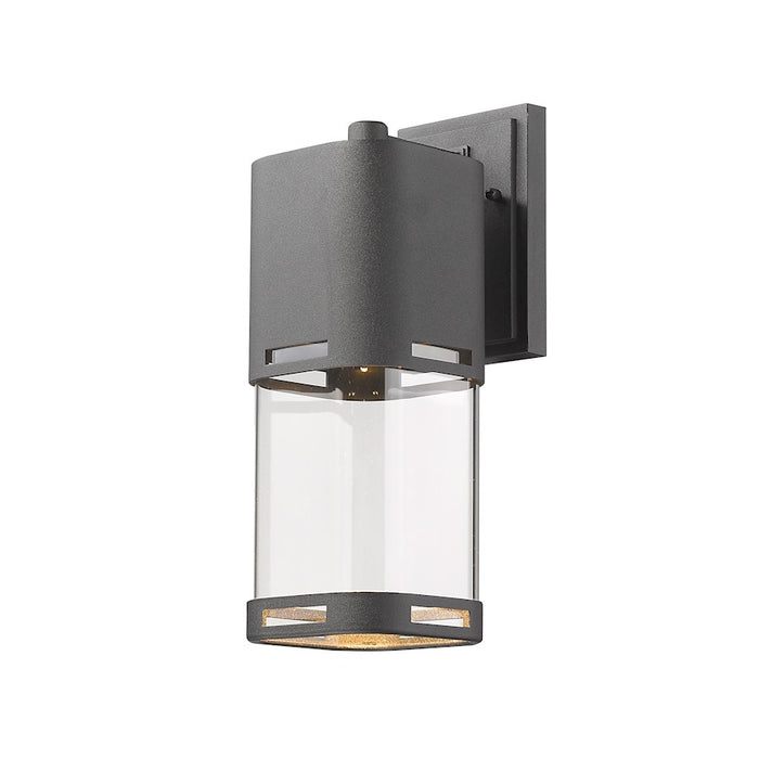 Z-Lite Lestat 1 Light Outdoor Wall Light 6.75x5x13.875", Black, Clear - 562M-BK-LED