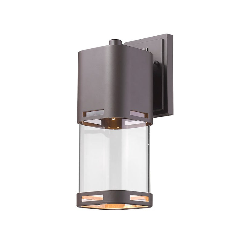 Z-Lite Lestat 1 Light Outdoor Wall Light 6.75x5x13.875", Deep Bronze, Clear - 562M-DBZ-LED