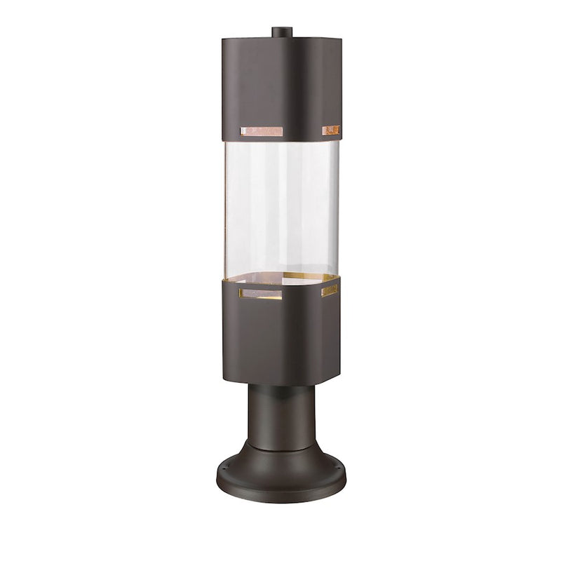 Z-Lite Lestat 1 Light Outdr LED Post Head/Pier Mt, Bronze, Clear - 562PHBR-553PM-DBZ-LE