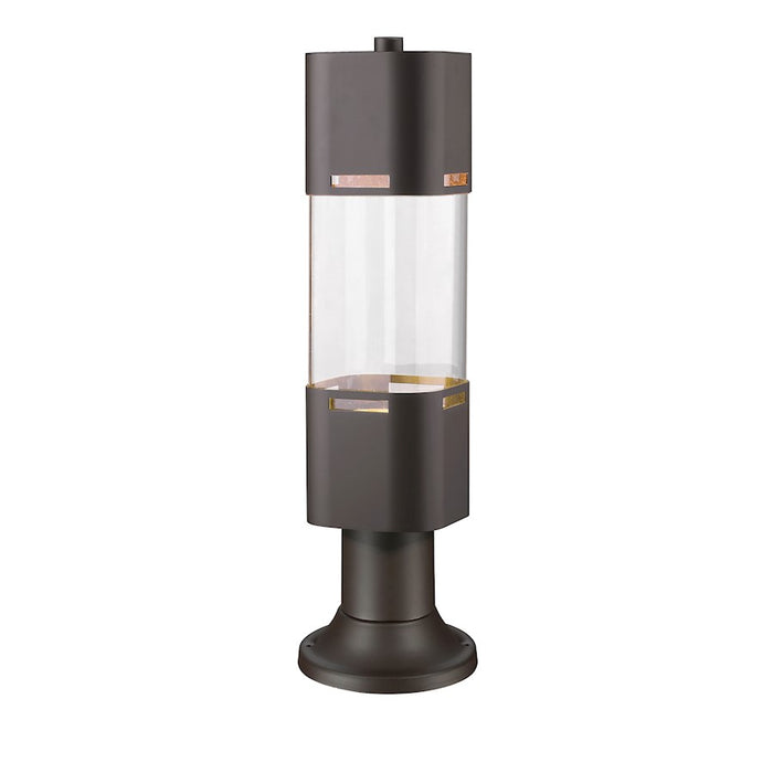 Z-Lite Lestat 1 Light Outdr LED Post Head/Pier Mt, Bronze, Clear - 562PHBR-553PM-DBZ-LE