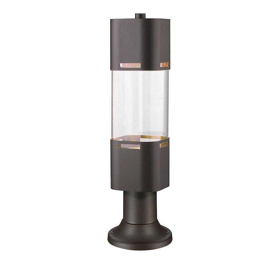 Z-Lite Lestat 1 Light Outdr LED Post Head/Pier Mt, Bronze, Clear - 562PHBR-553PM-DBZ-LE