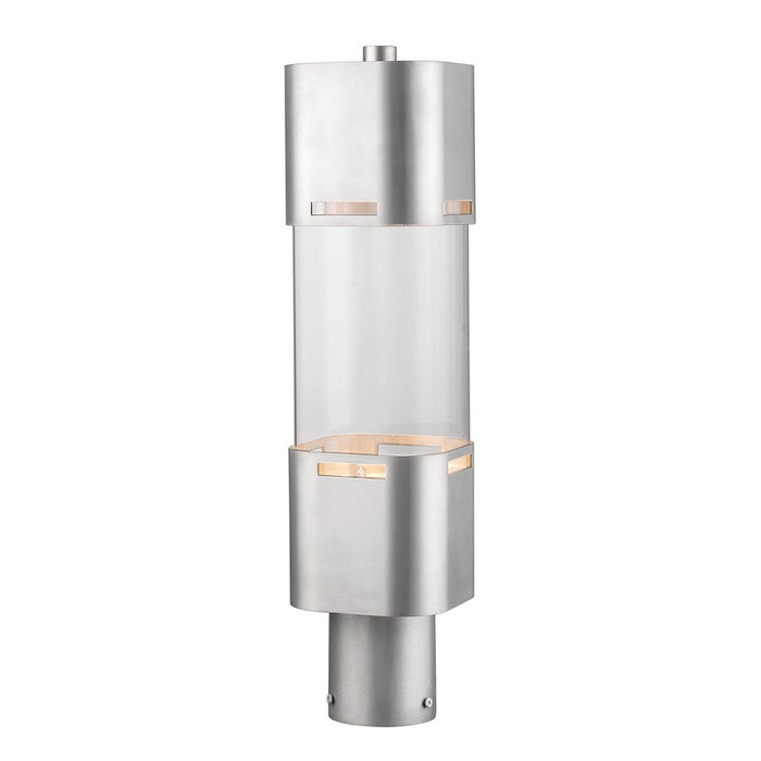 Z-Lite Lestat 1 Light Outdoor Post Head, Brushed Aluminum, Clear - 562PHBR-BA-LED