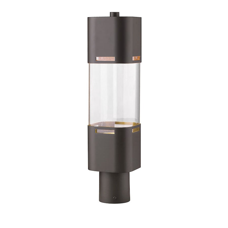 Z-Lite Lestat 1 Light Outdoor Post Head, Deep Bronze, Clear - 562PHBR-DBZ-LED