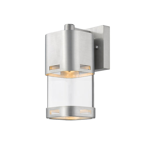 Z-Lite Lestat 1 Light Outdr Wall Light 5.375x4.125x9.25", Aluminum, Clear - 562S-BA-LED