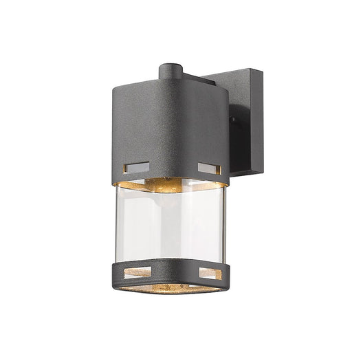 Z-Lite Lestat 1 Light Outdoor Wall Light 5.375x4.125x9.25", Black, Clear - 562S-BK-LED