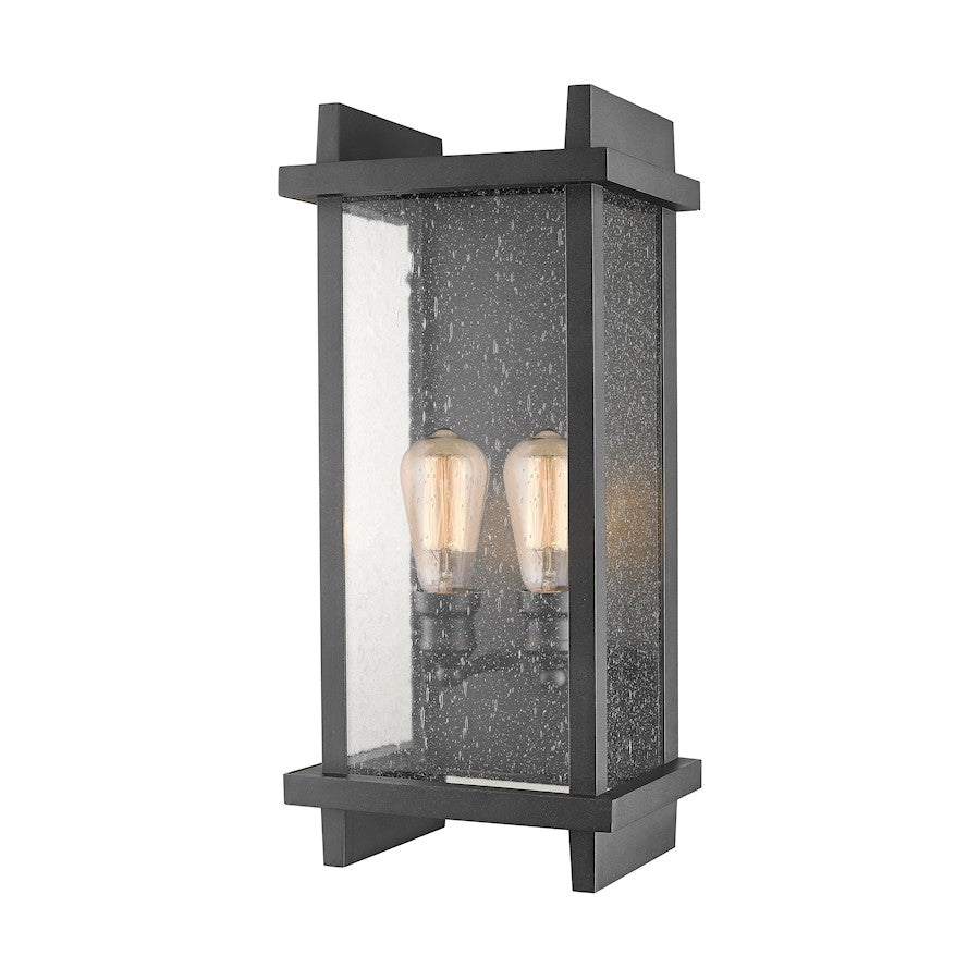 Z-Lite Fallow 2 Light Outdoor Sconce, Black - 565B-BK