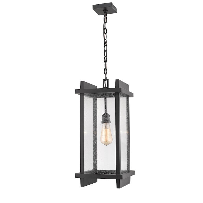Z-Lite Fallow 1 Light Outdoor Chain Mount Ceiling Fixture, Black - 565CHB-BK