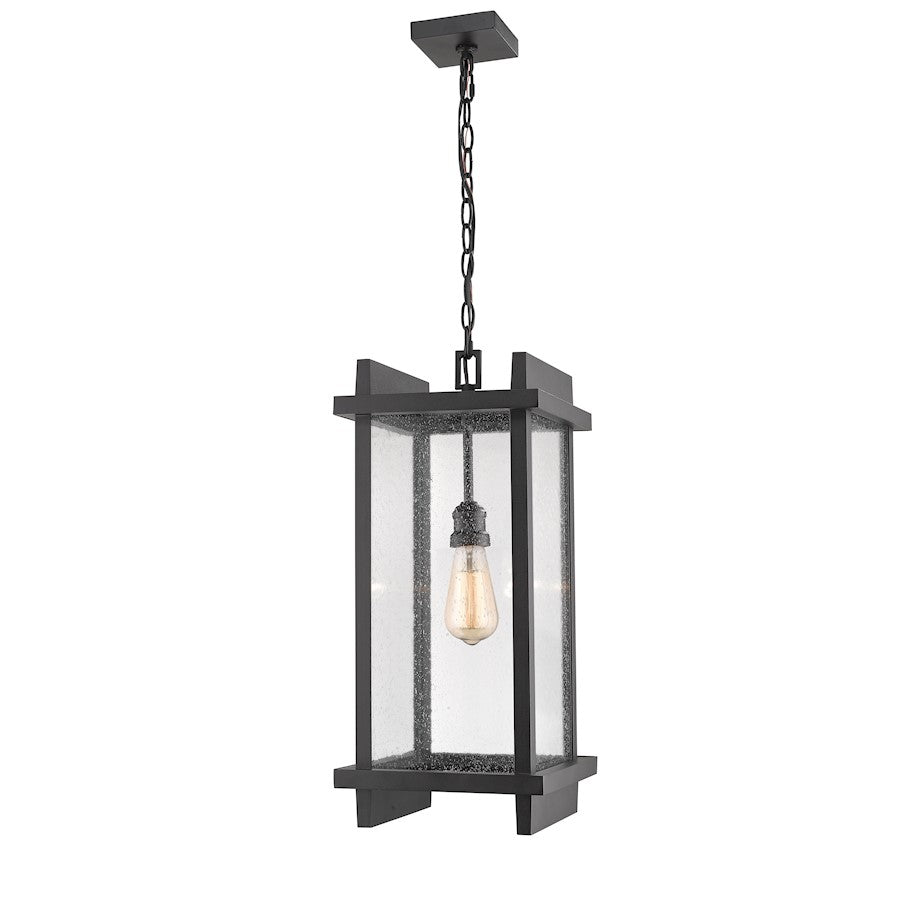 Z-Lite Fallow 1 Light Outdoor Chain Mount Ceiling Fixture, Black - 565CHB-BK