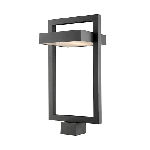 Z-Lite Luttrel 1 Light Outdoor Post Mount Fixture, Black - 566PHBS-BK-LED