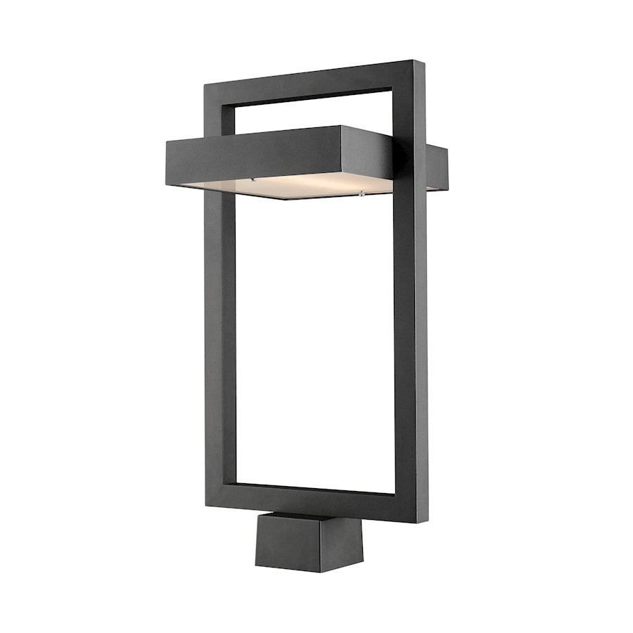 Z-Lite Luttrel 1 Light Outdoor Post Mount Fixture, Black - 566PHBS-BK-LED
