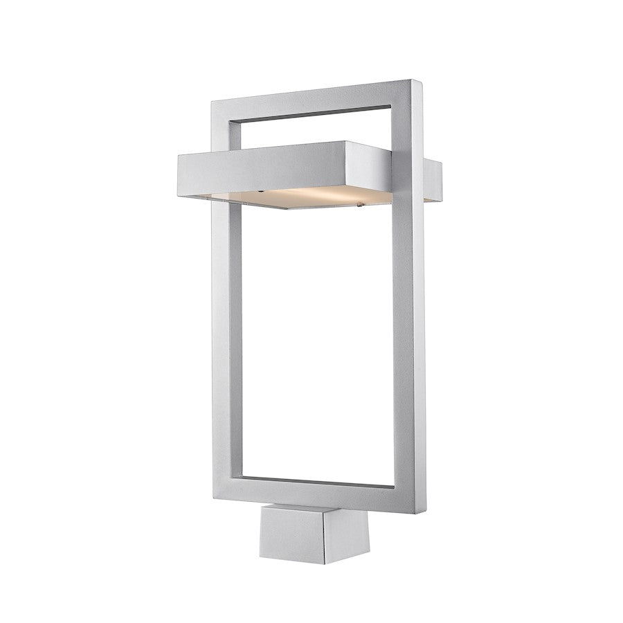 Z-Lite Luttrel 1 Light Outdoor Post Mount Fixture, Silver - 566PHBS-SL-LED