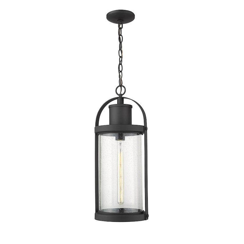 Z-Lite 1 Light Roundhouse 9" Outdoor Chain Mount, Black