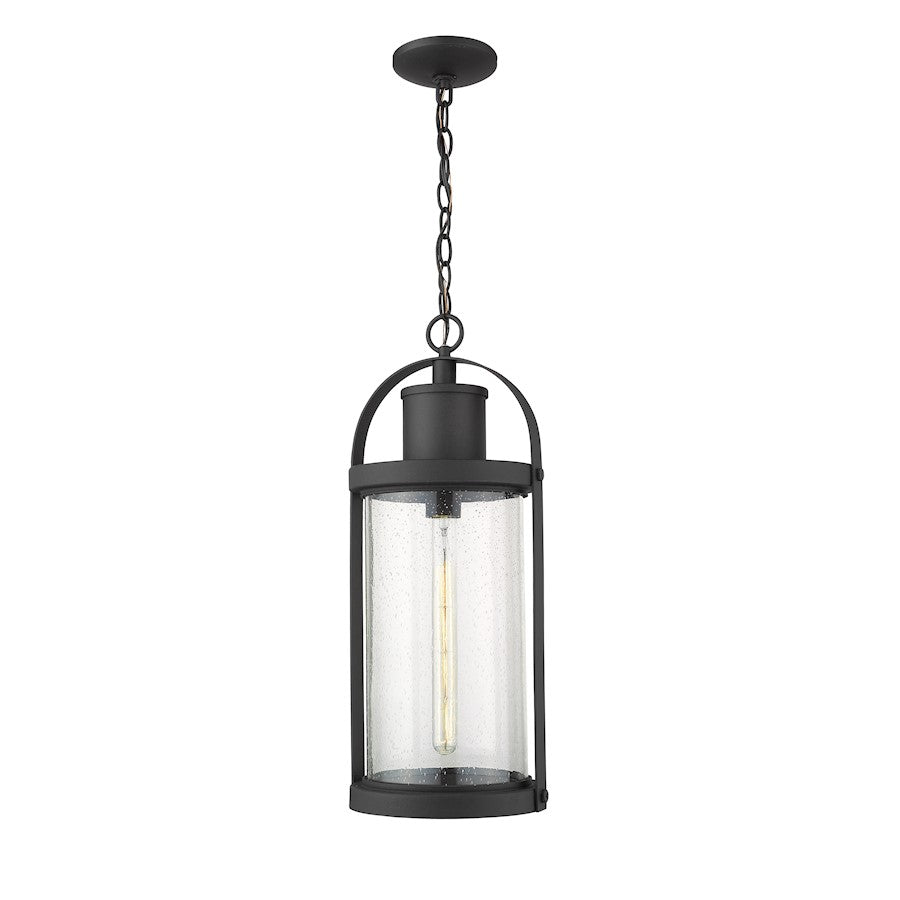 Z-Lite 1 Light Roundhouse 9" Outdoor Chain Mount, Black