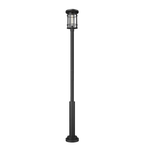 Z-Lite Jordan 1Lt 12" Outdoor Post Mount, Black/Clear Seedy