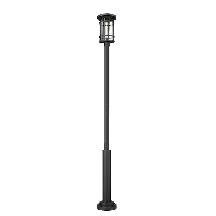 Z-Lite Jordan 1Lt 12" Outdoor Post Mount, Black/Clear Seedy