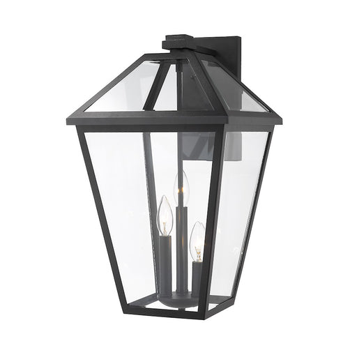 Z-Lite Talbot 3 Light Small Outdoor Wall Sconce, Black - 579B-BK