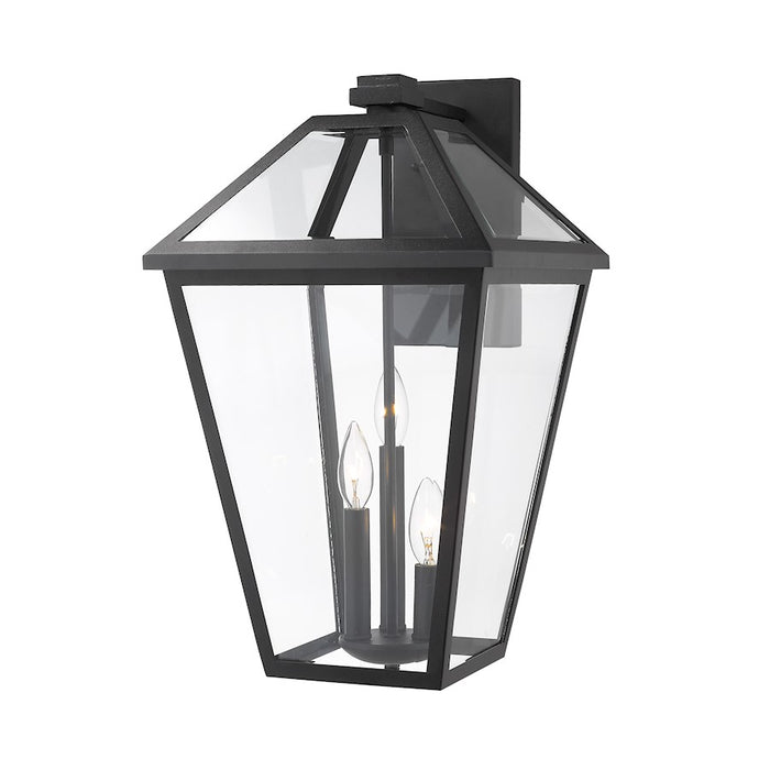 Z-Lite Talbot 3 Light Small Outdoor Wall Sconce, Black - 579B-BK