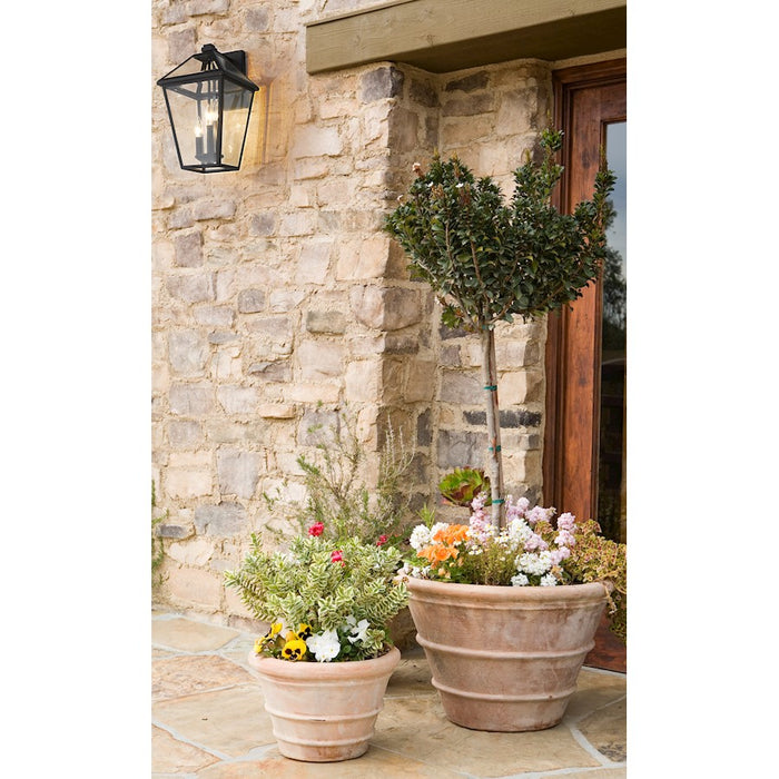 Z-Lite Talbot 3 Light Small Outdoor Wall Sconce, Black