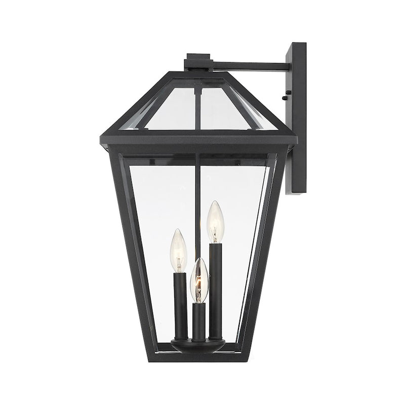 Z-Lite Talbot 3 Light Small Outdoor Wall Sconce, Black
