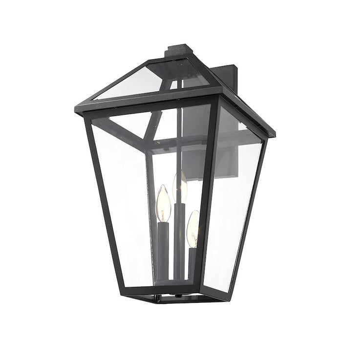 Z-Lite Talbot 3 Light Small Outdoor Wall Sconce, Black
