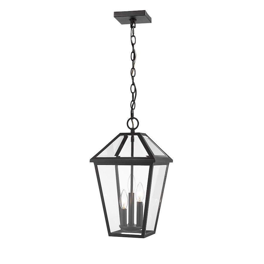 Z-Lite Talbot 3 Light Outdoor Chain Mount Fixture, Black - 579CHB-BK