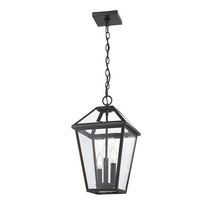 Z-Lite Talbot 3 Light Outdoor Chain Mount Fixture, Black