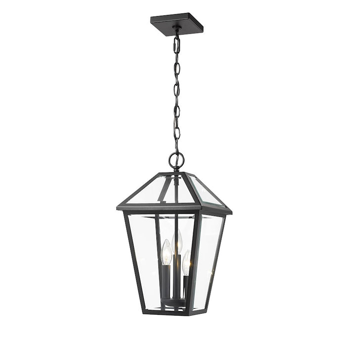 Z-Lite Talbot 3 Light Outdoor Chain Mount Fixture, Black