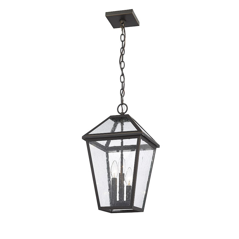Z-Lite Talbot 3 Light Outdoor Chain Mount Fixture, Rubbed Bronze